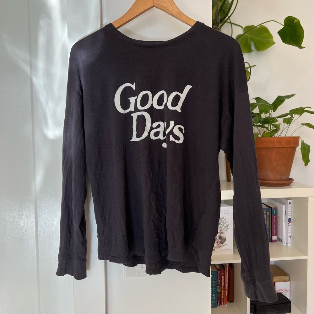 Madewell Good Days Black Long Sleeve Shirt